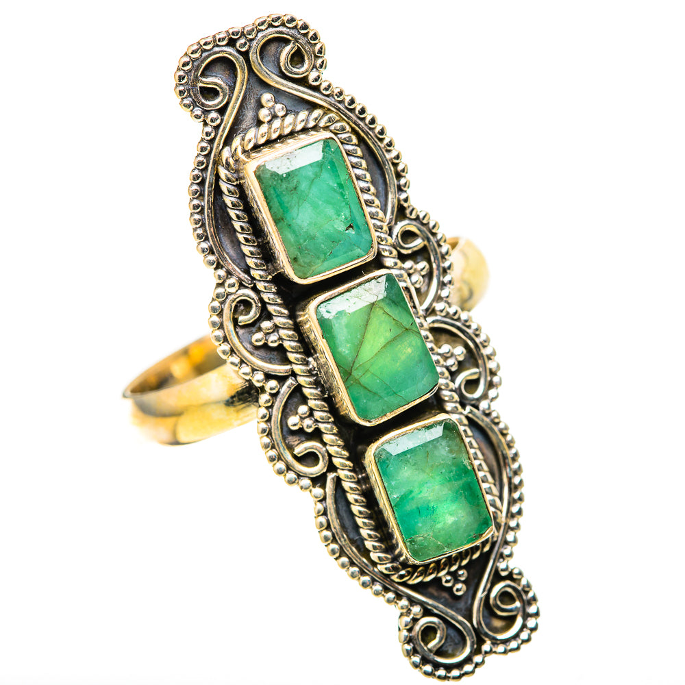 Zambian Emerald Rings handcrafted by Ana Silver Co - RING128878 - Photo 2