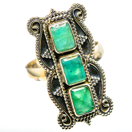 Zambian Emerald Rings handcrafted by Ana Silver Co - RING128887 - Photo 2