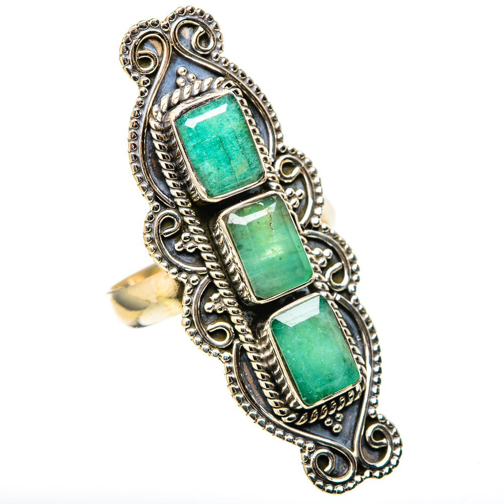 Zambian Emerald Rings handcrafted by Ana Silver Co - RING128888 - Photo 2