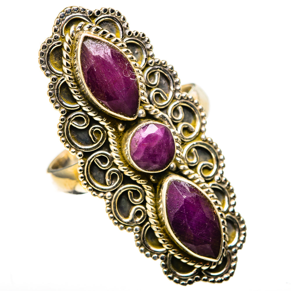Red Sillimanite Rings handcrafted by Ana Silver Co - RING128891 - Photo 2