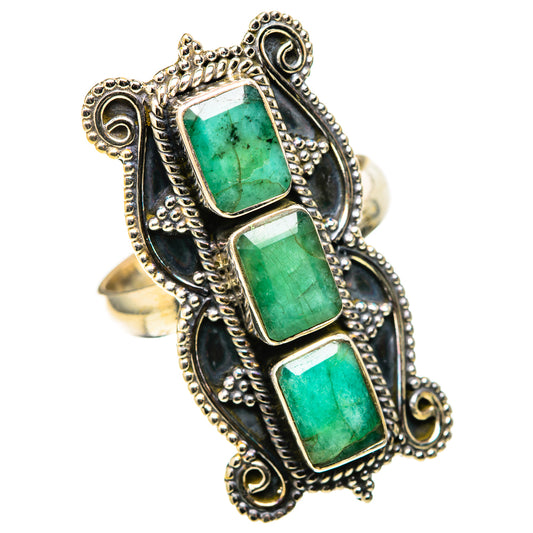 Zambian Emerald Rings handcrafted by Ana Silver Co - RING128895 - Photo 2