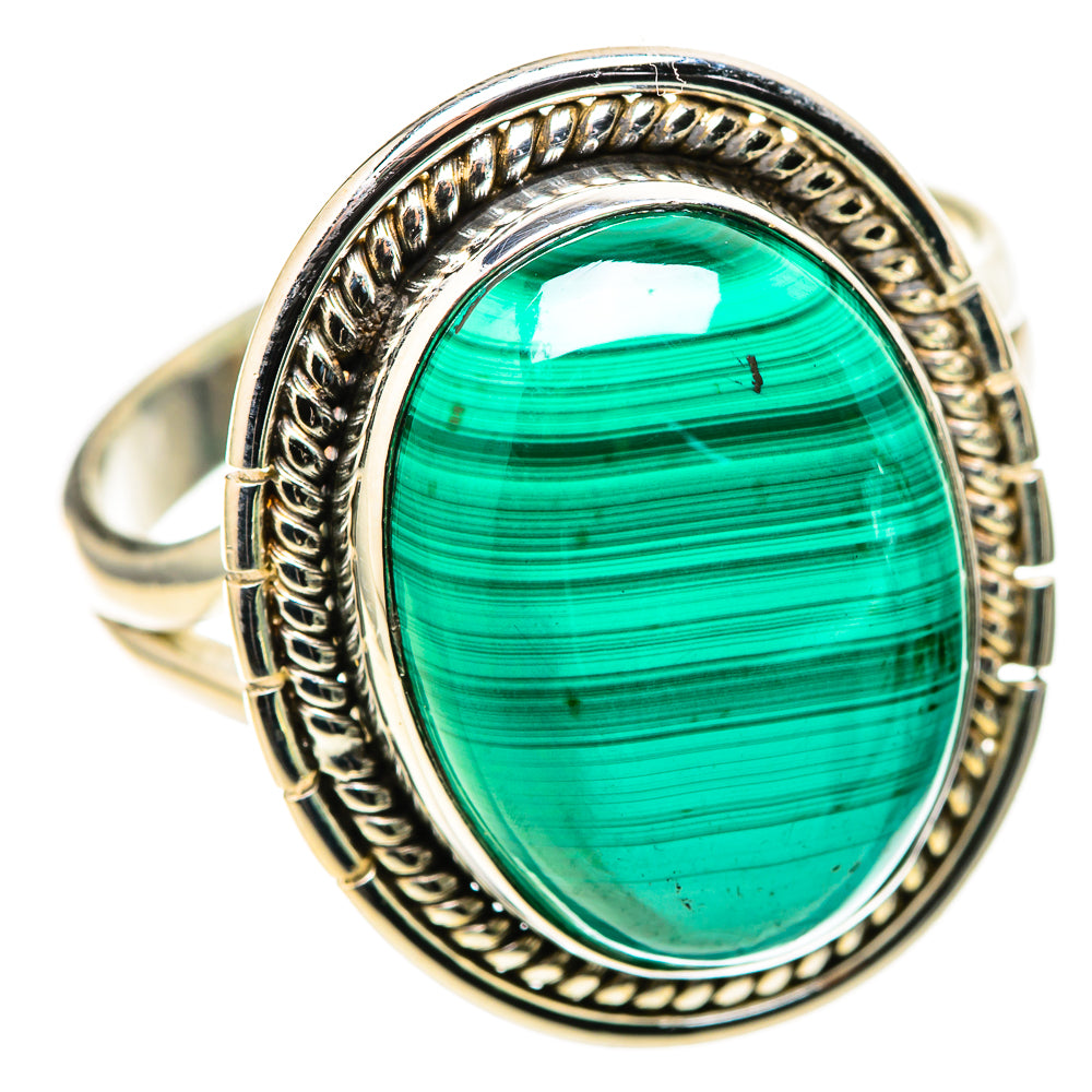 Malachite Rings handcrafted by Ana Silver Co - RING128911 - Photo 2