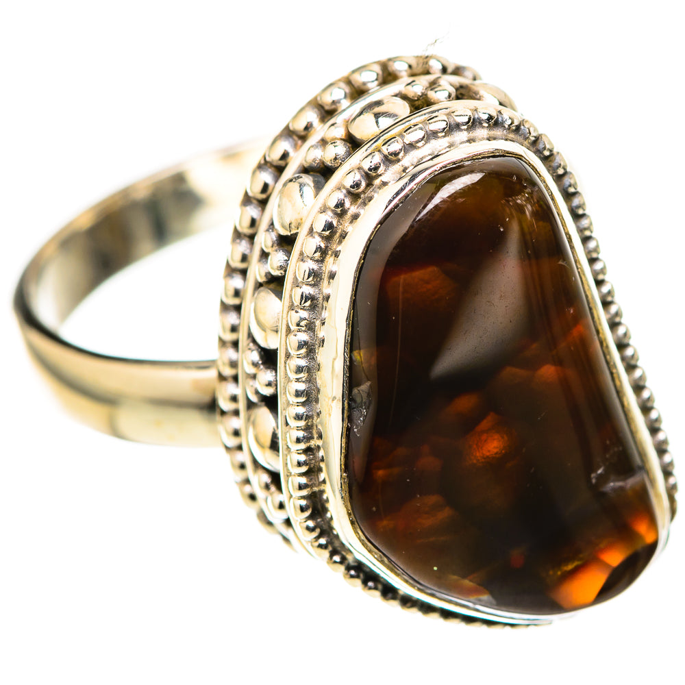 Mexican Fire Agate Rings handcrafted by Ana Silver Co - RING128913 - Photo 2