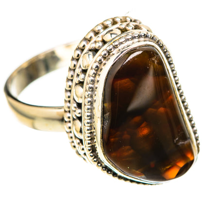 Mexican Fire Agate Rings handcrafted by Ana Silver Co - RING128913 - Photo 2