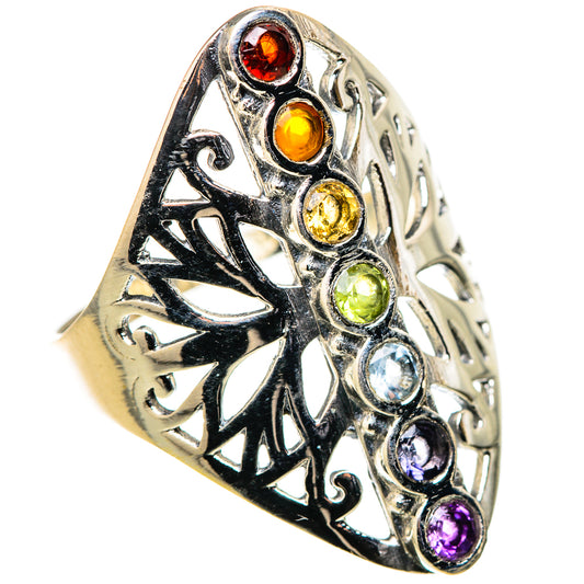 Multi-Stone Rainbow Chakra Rings handcrafted by Ana Silver Co - RING128915 - Photo 2
