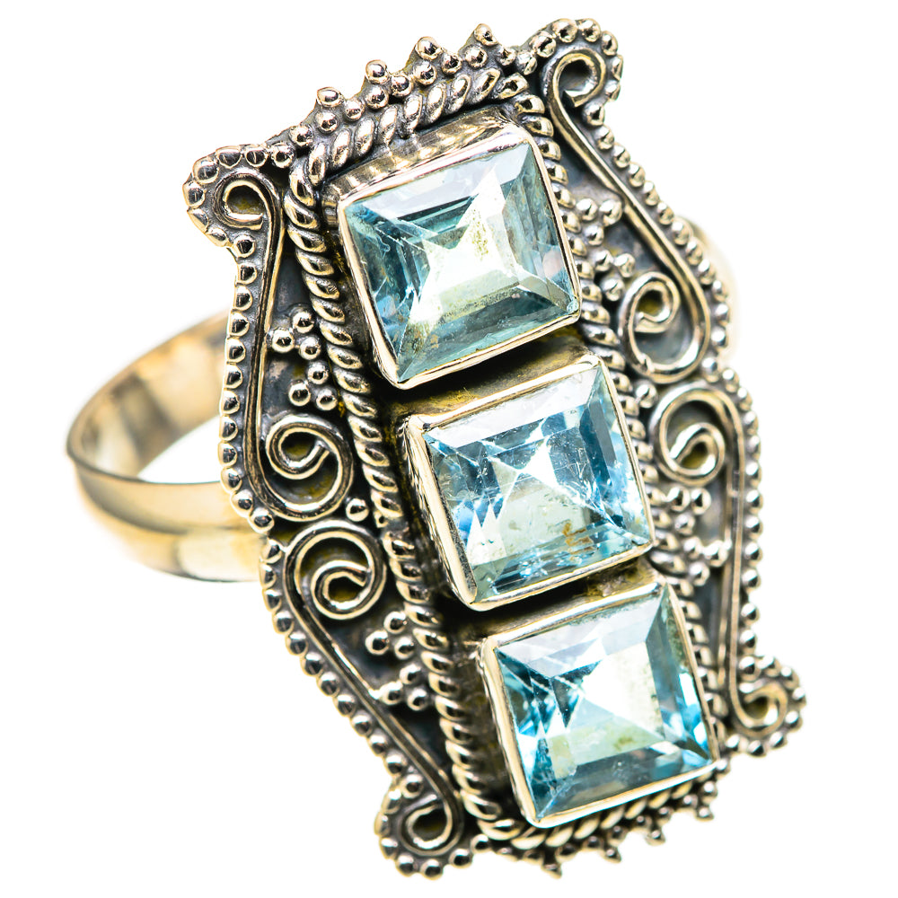 Blue Topaz Rings handcrafted by Ana Silver Co - RING128922 - Photo 2
