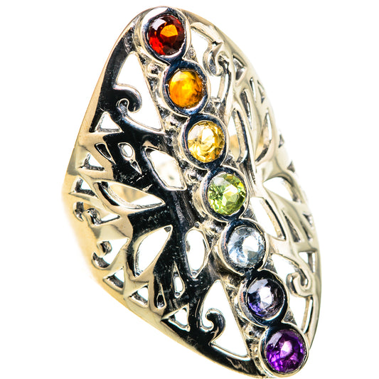 Multi-Stone Rainbow Chakra Rings handcrafted by Ana Silver Co - RING128925 - Photo 2