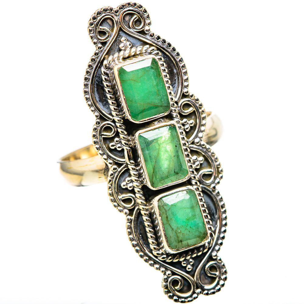 Zambian Emerald Rings handcrafted by Ana Silver Co - RING128945 - Photo 2