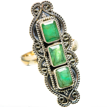Zambian Emerald Rings handcrafted by Ana Silver Co - RING128945 - Photo 2