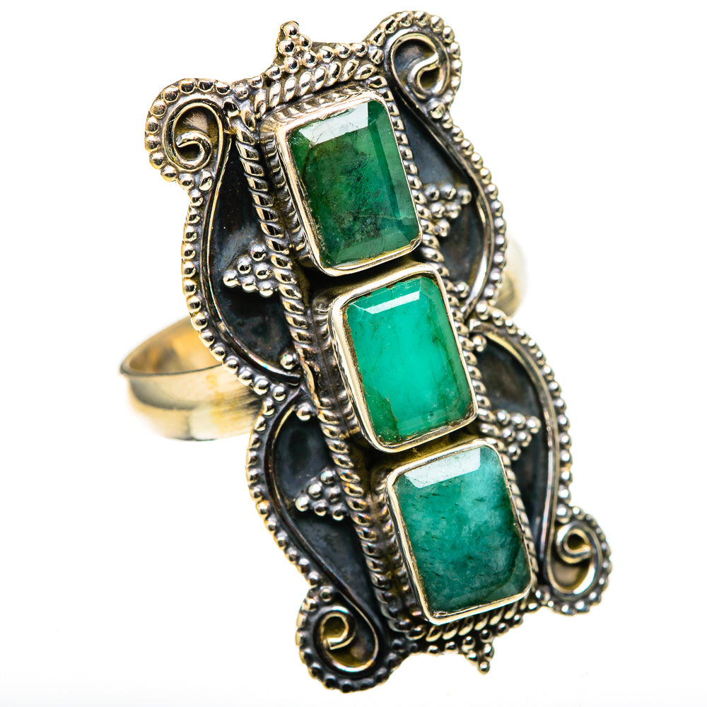 Zambian Emerald Rings handcrafted by Ana Silver Co - RING128946 - Photo 2