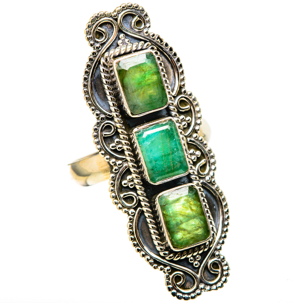 Zambian Emerald Rings handcrafted by Ana Silver Co - RING128951 - Photo 2