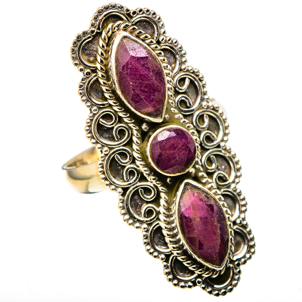 Red Sillimanite Rings handcrafted by Ana Silver Co - RING128954 - Photo 2