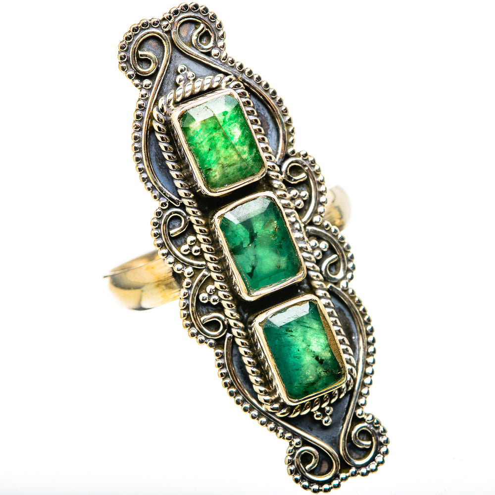 Zambian Emerald Rings handcrafted by Ana Silver Co - RING128955 - Photo 2