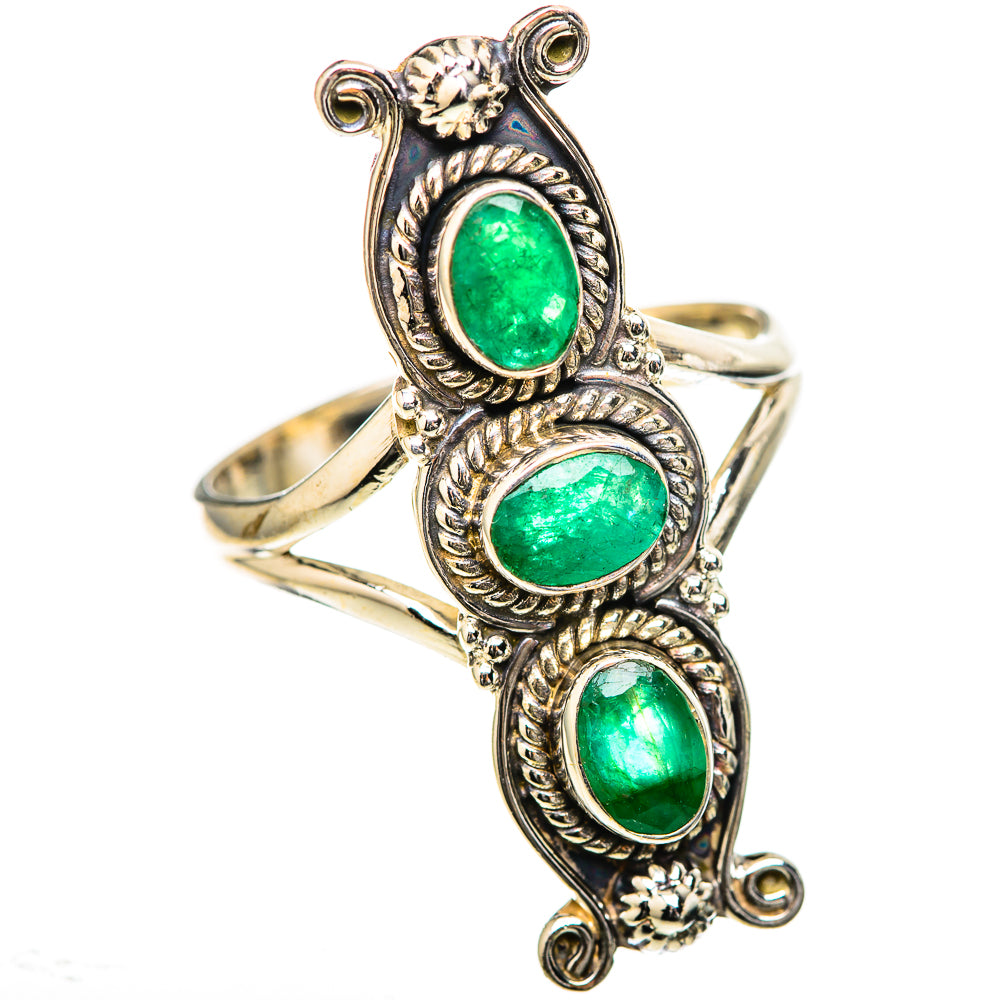 Zambian Emerald Rings handcrafted by Ana Silver Co - RING128960 - Photo 2