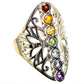 Multi-Stone Rainbow Chakra Rings handcrafted by Ana Silver Co - RING128970 - Photo 2