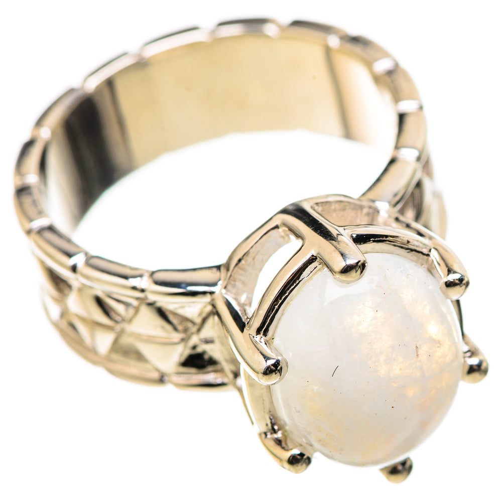 Rainbow Moonstone Rings handcrafted by Ana Silver Co - RING128971 - Photo 2