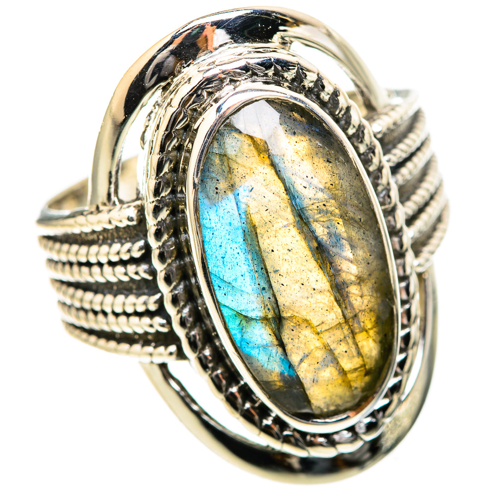 Labradorite Rings handcrafted by Ana Silver Co - RING128978 - Photo 2