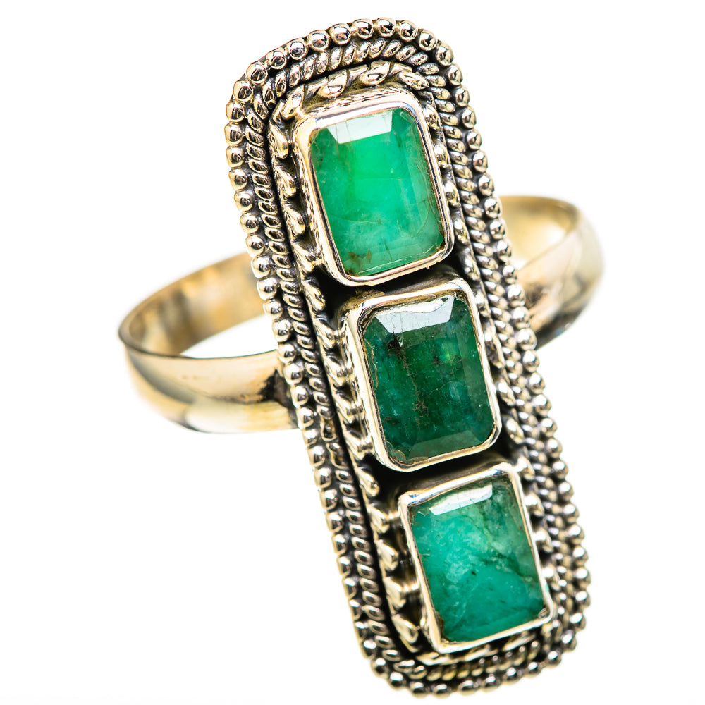 Zambian Emerald Rings handcrafted by Ana Silver Co - RING128982 - Photo 2