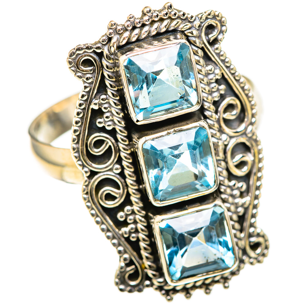 Blue Topaz Rings handcrafted by Ana Silver Co - RING129005 - Photo 2