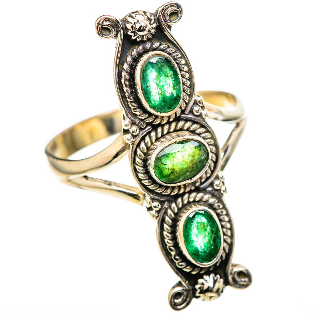 Zambian Emerald Rings handcrafted by Ana Silver Co - RING129006 - Photo 2