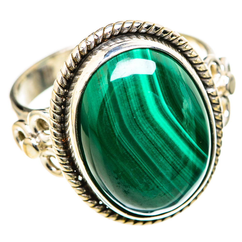 Malachite Rings handcrafted by Ana Silver Co - RING129007 - Photo 2