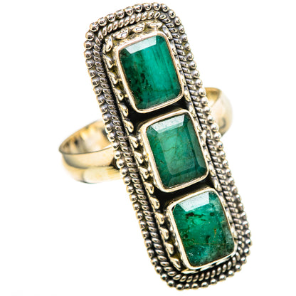Zambian Emerald Rings handcrafted by Ana Silver Co - RING129025 - Photo 2