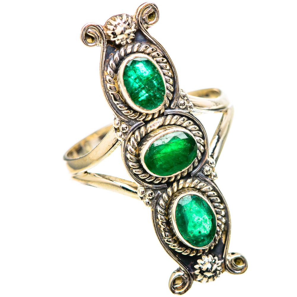 Zambian Emerald Rings handcrafted by Ana Silver Co - RING129036 - Photo 2