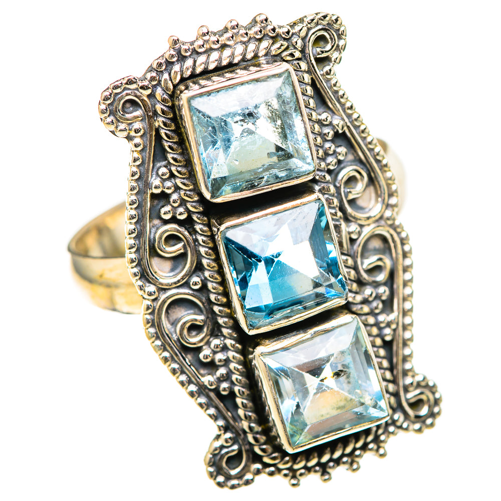 Blue Topaz Rings handcrafted by Ana Silver Co - RING129043 - Photo 2