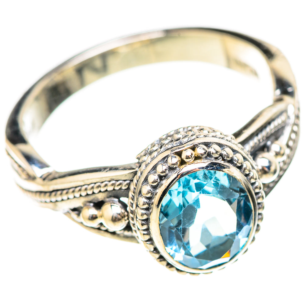 Blue Topaz Rings handcrafted by Ana Silver Co - RING129046 - Photo 2