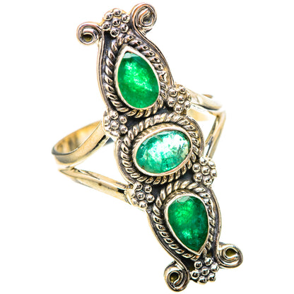 Zambian Emerald Rings handcrafted by Ana Silver Co - RING129047 - Photo 2