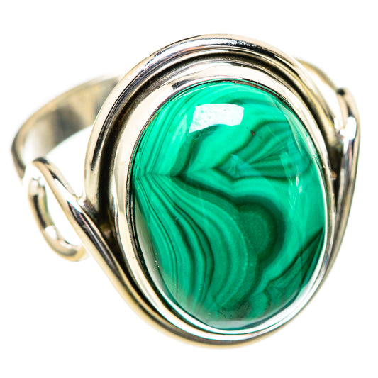 Malachite Rings handcrafted by Ana Silver Co - RING129048 - Photo 2