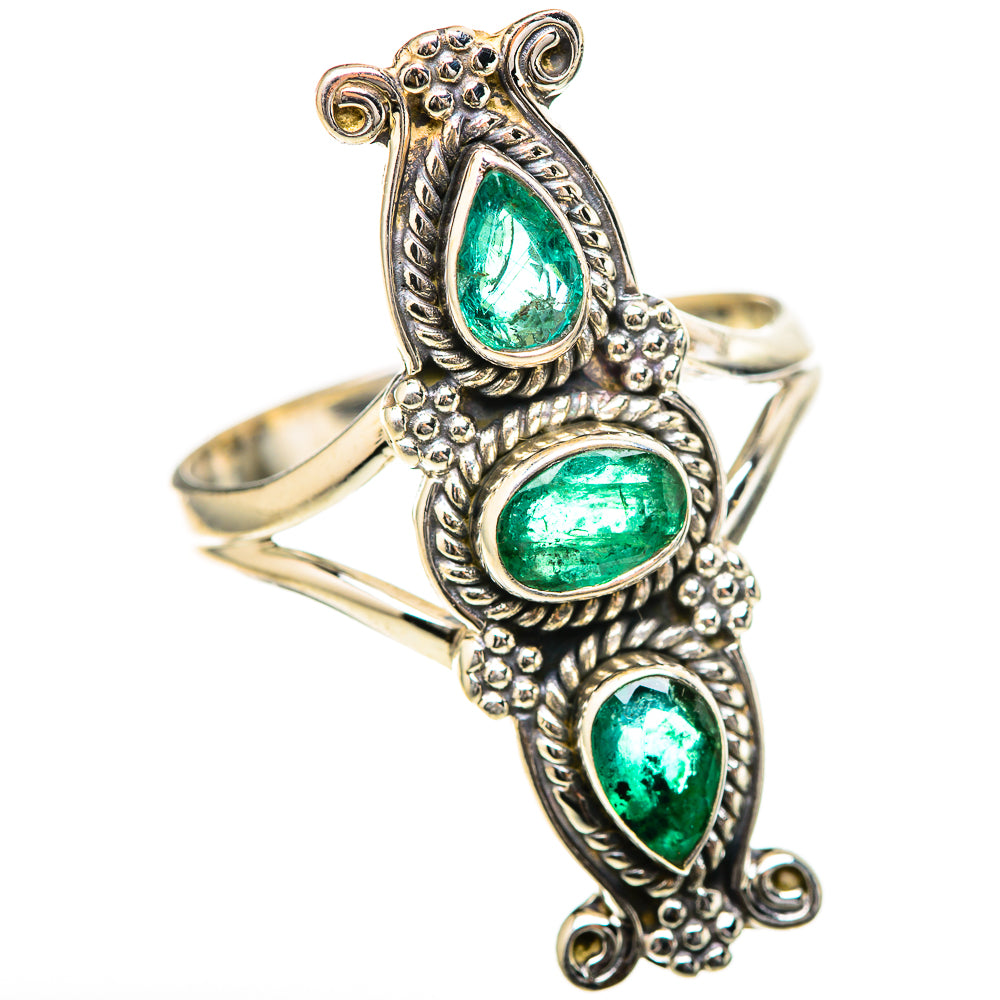Zambian Emerald Rings handcrafted by Ana Silver Co - RING129057 - Photo 2