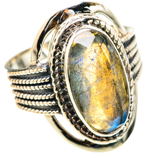 Labradorite Rings handcrafted by Ana Silver Co - RING129062 - Photo 2