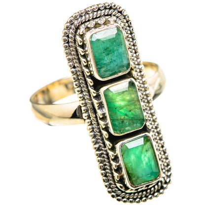 Zambian Emerald Rings handcrafted by Ana Silver Co - RING129066 - Photo 2