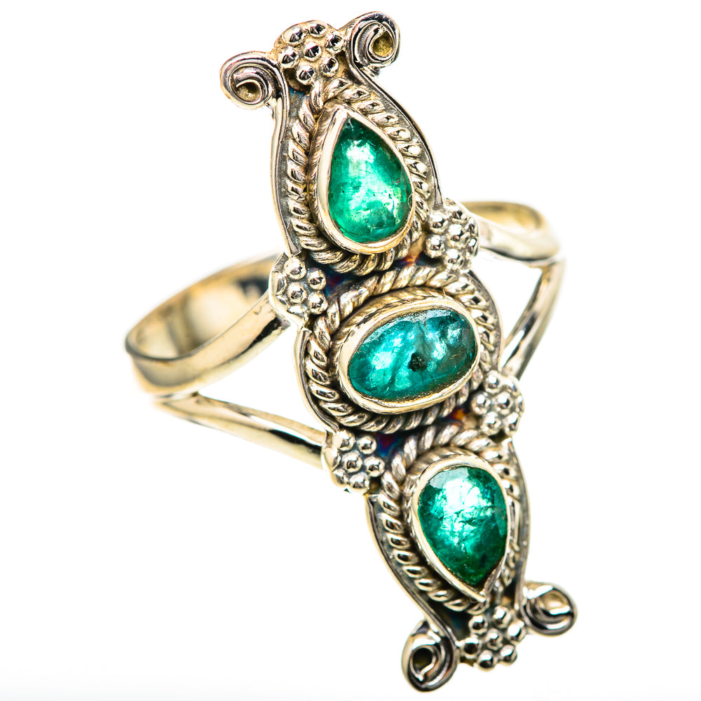 Zambian Emerald Rings handcrafted by Ana Silver Co - RING129067 - Photo 2
