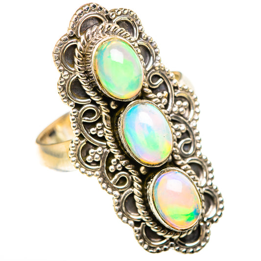 Ethiopian Opal Rings handcrafted by Ana Silver Co - RING129069 - Photo 2
