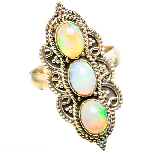 Ethiopian Opal Rings handcrafted by Ana Silver Co - RING129070 - Photo 2