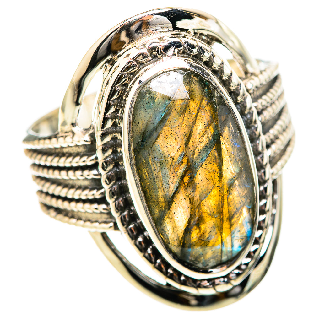Labradorite Rings handcrafted by Ana Silver Co - RING129071 - Photo 2