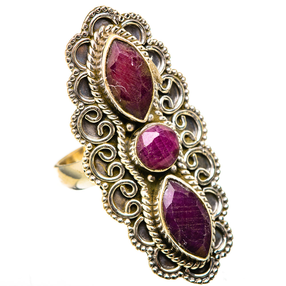 Red Sillimanite Rings handcrafted by Ana Silver Co - RING129092 - Photo 2