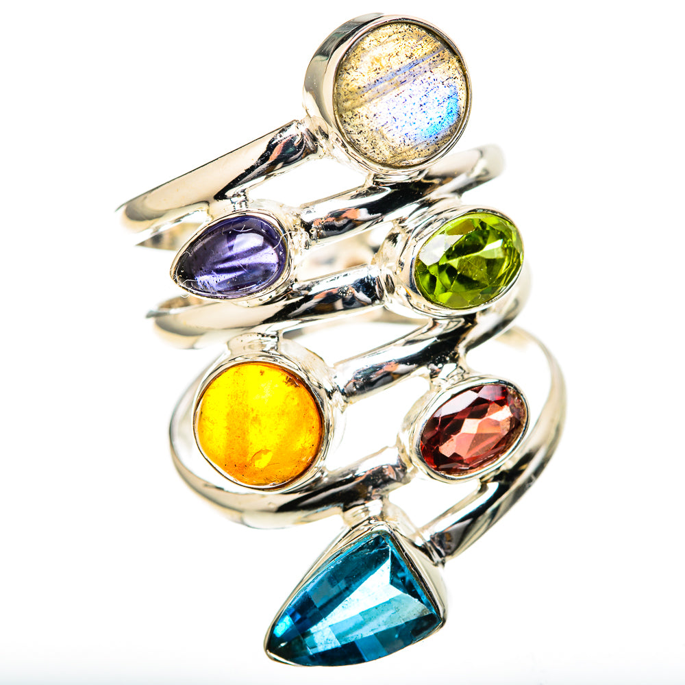 Labradorite, Peridot, Tanzanite, Garnet, Carnelian, Apatite Rings handcrafted by Ana Silver Co - RING129101 - Photo 2