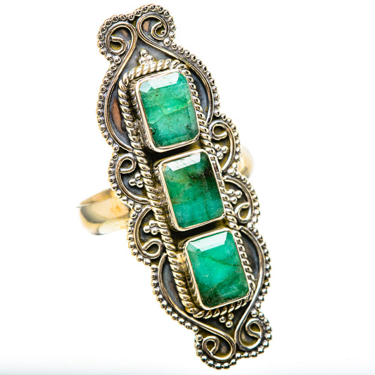 Zambian Emerald Rings handcrafted by Ana Silver Co - RING129105 - Photo 2