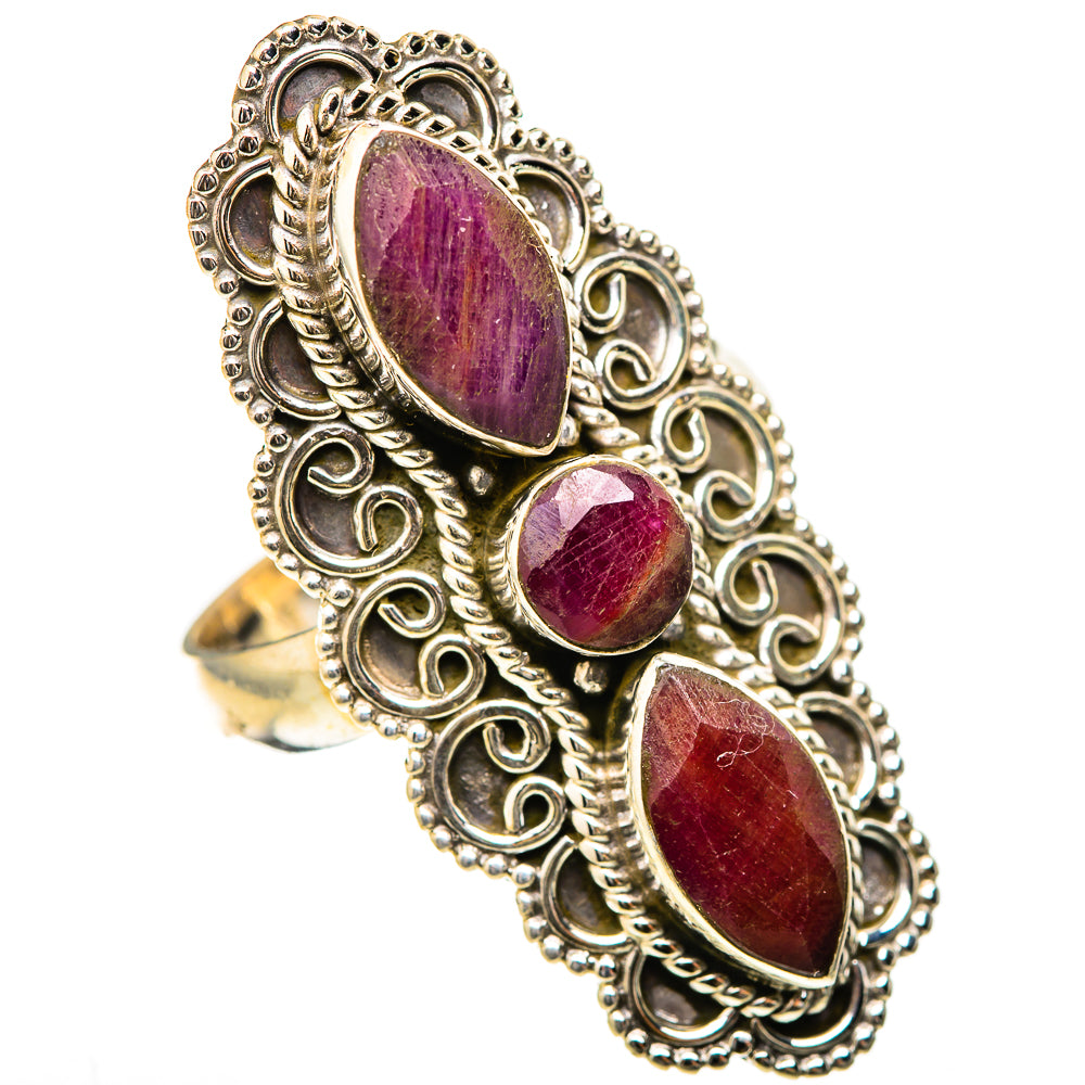 Red Sillimanite Rings handcrafted by Ana Silver Co - RING129109 - Photo 2