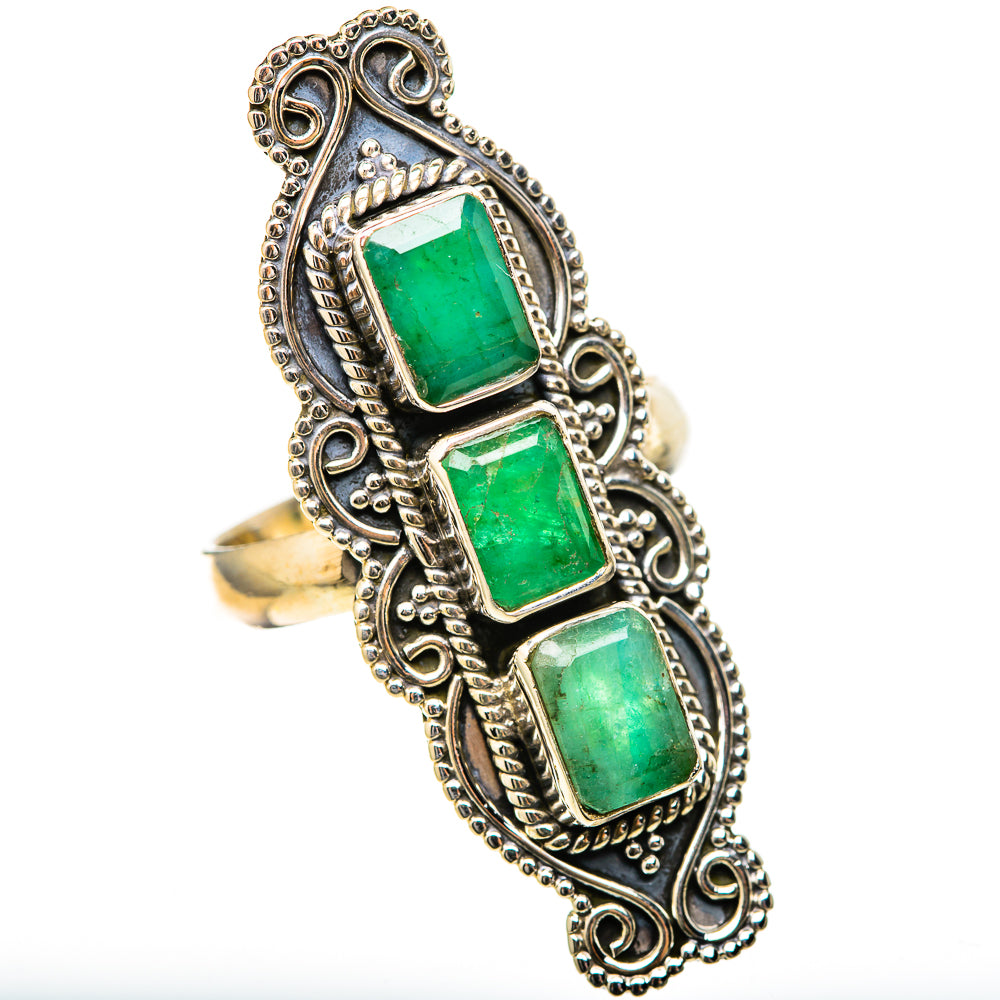 Zambian Emerald Rings handcrafted by Ana Silver Co - RING129114 - Photo 2