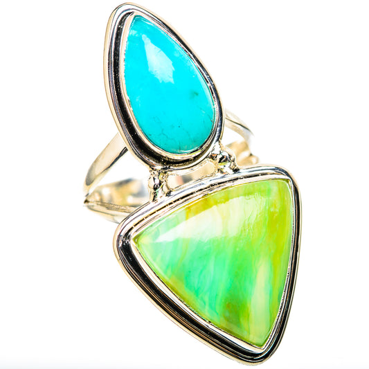 Peruvian Opal, Chrysocolla Rings handcrafted by Ana Silver Co - RING129120 - Photo 2