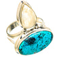 Chrysocolla, Rainbow Moonstone Rings handcrafted by Ana Silver Co - RING129133 - Photo 2