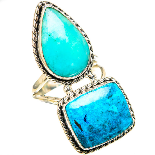 Chrysocolla, Larimar Rings handcrafted by Ana Silver Co - RING129141 - Photo 2