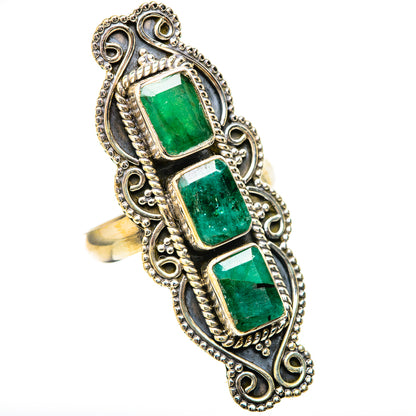 Zambian Emerald Rings handcrafted by Ana Silver Co - RING129147 - Photo 2