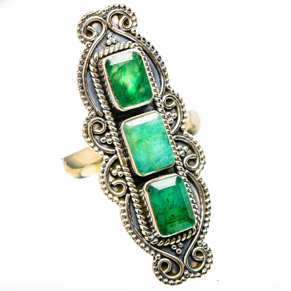 Zambian Emerald Rings handcrafted by Ana Silver Co - RING129153 - Photo 2