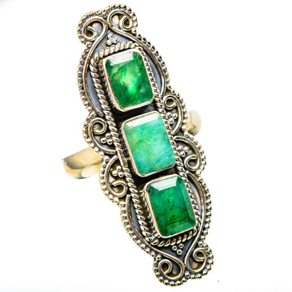 Zambian Emerald Rings handcrafted by Ana Silver Co - RING129153 - Photo 2