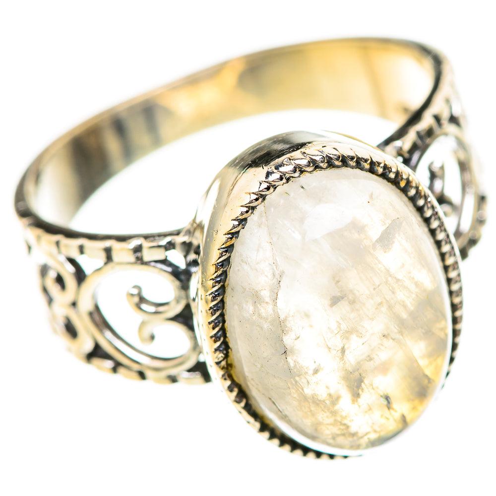 Rainbow Moonstone Rings handcrafted by Ana Silver Co - RING129169_SIZE-6 - Photo 2